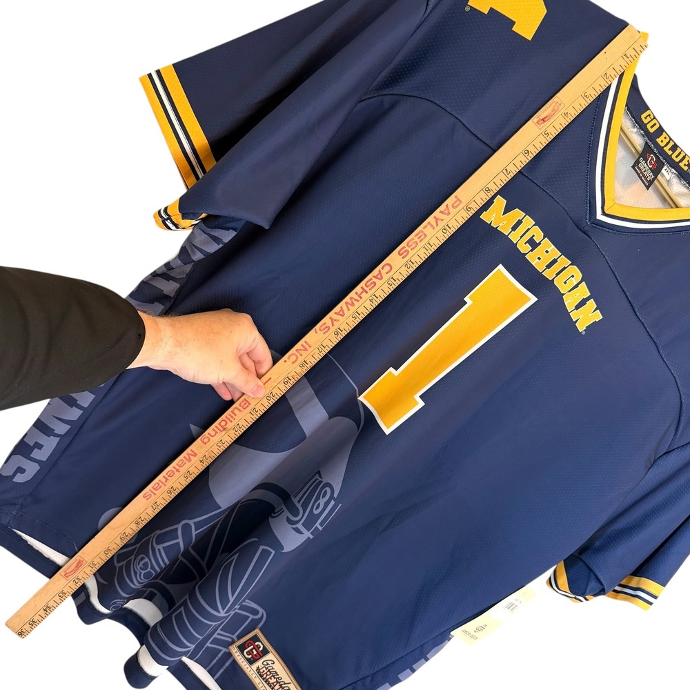 Michigan Wolverines 1 Icon Gameday Greats Football Jersey Navy Blue Men 2XL NEW - Picture 13 of 14